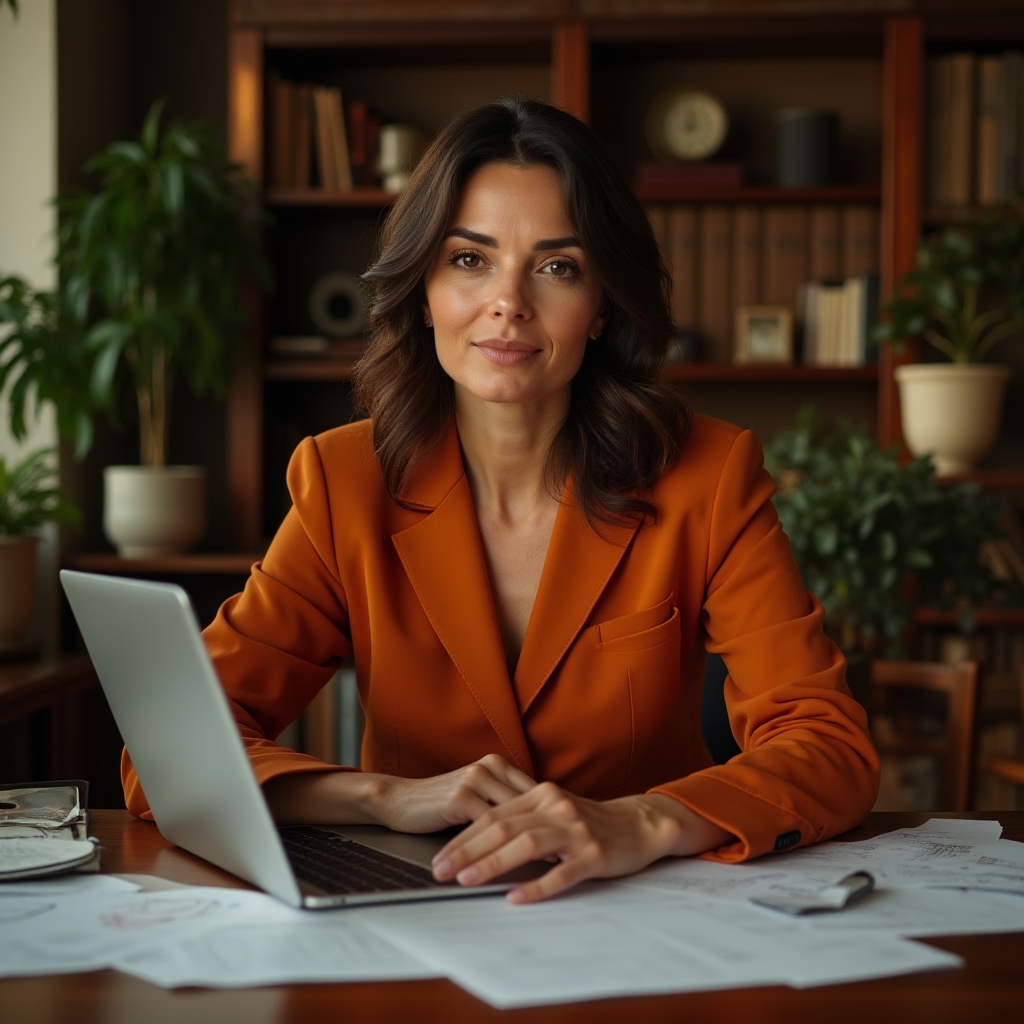 Consulente professionale che lavora su laptop con documenti